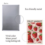 Vintage Metal Iron Tin Sign Poster, Wall Decor for Bars, Restaurants, Cafes Pubs, Rectangle, Strawberry, 300x200x0.5mm, Hole: 5x5mm