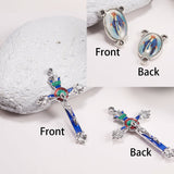 Religion Theme Findings, with Alloy Enamel Crucifix Cross Pendants, Alloy Rosary Center Pieces Chandelier Component Links, Mixed Color, 49x31x5mm, 23x15x4mm, 20pcs/box