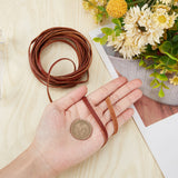 5M Flat Cowhide Leather Cord, Jewelry DIY Making Material, Coconut Brown, 5x1mm, about 5.47 Yards(5m)/Bundle