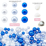 Vase Filler Kits, included Round Plastic Imitation Pearl Beads, Natural White Shell Beads for Floating Candles Making, Mixed Color, 5~19.5mm, about 230pcs/box