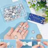 DIY Blank Dome Pendant Making Kit, Including Flat Round 304 Stainless Steel Pendant Settings, Glass Cabochons, Stainless Steel Color, 120Pcs/box