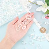 150Pcs 5 Style Transparent Acrylic Linking Rings, Quick Link Connectors, for Curb & Cable Chains Making, AB Color Plated, Twist& Oval, Mixed Color, 16.5~30x11.5~21.5x3~7mm, Inner Diameter: 4~13.5x5~17mm, 30pcs/style