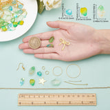 DIY Dangle Earring Making Kits, Including Glass Beads & Charms, Brass Cable Chains & Linking Rings & Pendant & Earring Hooks & Jump & Pins, Alloy Pendants, Golden, 19mm, Hole: 1.5mm, 20pcs/box