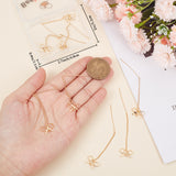 10Pcs Brass Chains Stud Earring Findings, Ear Threads, with Hole, Bowknot, Real 18K Gold Plated, 82mm, Hole: 1mm, Pin: 0.7mm