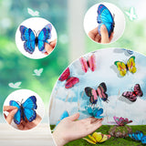 PVC Butterfly Display Ornaments, with Safety Pin, for Window Decoration, Mixed Color, 64~107x100x5.5mm