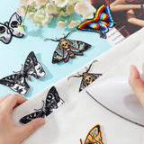 8Pcs 8 Style Moth Computerized Embroidery Cloth Iron on/Sew on Patches, Costume Accessories, Appliques, Mixed Color, 55~83x63~102x1.2~1.9mm, 1pc/style