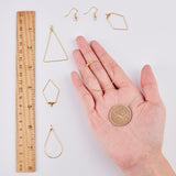 DIY Dangle Earring, with Steel & Brass Wire Pendants, Brass Earring Hooks and Plastic Ear Nuts, Golden, 74x73x25mm