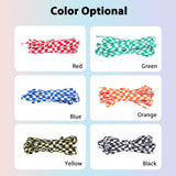 6 Pairs 6 Colors Tartan Pattern Polyester Cord Shoelace, Two Tone, for Shoe Accessories, Flat, Mixed Color, 1600~1620x8x1mm, 1 pair/color