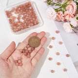 2 Strands Round Natural Grade B Sunstone Beads Strands, 6mm, Hole: 1mm, about 65pcs/strand, 15.3 inch