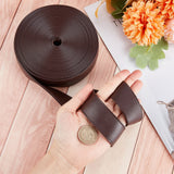 Flat PU Imitation Leather Cord, for Bag Decor, Coconut Brown, 31x2~2.5mm