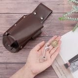 1Pc PU Leather Wine Bottle Cover, for Wine Gift Packaging Decorate, with 2Pcs Aluminum Alloy Bottle Opener Keychain, Coconut Brown, 215x85x23mm, 3pcs/bag
