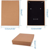 Kraft Paper Box, with Sponge Mat, Rectangle, BurlyWood, 180x125x30mm