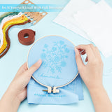 Daisy Pattern Embroidery Starter Crossbody Bag Making Kit, Including Plastic Embroidery Hoop, Fabric, Polyester Threads, Alloy Snap Button, Needles, Bag Strap, Mixed Color, Thread: 1mm