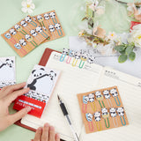 Panda Shape Iron Paperclips, Cute Paper Clips, Funny Bookmark Marking Clips & Paper Sticky Note & Memo Set, Mixed Color, Paperclips: 44.5~46.5x16~18.5x4.5mm, 40pcs, Sticky Note & Memo: 61.5x64x0.1mm & 46x14x0.1mm, 2 books