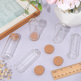 10Pcs Glass Dome Cloche Cover, Bell Jar, with Cork Base, For Doll House Container, Dried Flower Display Decoration, Clear, 71.5x28mm