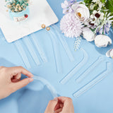 24Pcs 4 Styles Transparent Acrylic Earring Try-On Stick, Jewelry Earring Display Holder Try-Free Prop Tools for Earrings, Studs Showing, White, 9.95~14x1.45~3.8x0.2~0.3cm, 6pcs/style