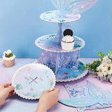 3-Tier Paper Cake Display Stand, Birthday Wedding Party Favor, Mermaid, Colorful, Finish Product: 300x300mm