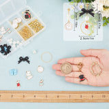 DIY Easter Rabbit Earring Making Kit, Including Clock & Rabbit & Bowknot & Garland Alloy Enamel Pendants & Link Connectors, Glass Pearl Beads, Brass Cable Chains & Post Earring Findings, Mixed Color