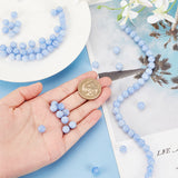 2 Strands Natural Blue Lace Agate Beads Strands, Round, 6mm, Hole: 0.8mm, about 60~64pcs/strand, 15 inch(38.1cm)
