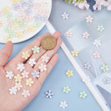 4 colors Epoxy Resin Cabochons, with Glitter Powder, Pearlized, 5-Petal Flower, Mixed Color, 13.5x14x2.5mm,  20pcs/color, 80pcs/box