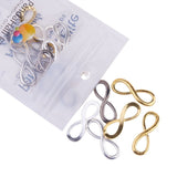 Multicolor  Infinity Charm Pendant 30x10x2mm Connector Link Random, about 20pcs/bag, Mixed Color, 30x10x2mm