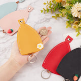 5Pcs 5 Style Creative Pull Out Key Sleeve, Cartoon PU Leather with Resin Protective Car Key Case Keychain, with Waxed Cord, Mixed Color, 23.5cm, 1pc/style