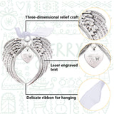Custom Alloy Big Pendants, Platinum, Heart, Butterfly Pattern, 55x68mm, 2pcs/set