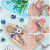 DIY Interchangeable Ocean Office Lanyard ID Badge Holder Necklace Making Kit, Including Dolphin & Starfish Alloy Snap Buttons & Keychain Making, 304 Stainless Steel Cable Chains Necklace, Blue, 10Pcs/box