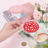 2Pcs 2 Colors Resin Earring Display Stands, Mushroom Earring Display Organizer Holder, for Earring Storage, Mixed Color, 8.5x8.8x7.4cm, Hole: 3~4.5mm, 1pc/color