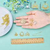 DIY Dangle Earring Making Kits, Alloy Pendants & Chandelier Components Links, 90Pcs Round Glass Pearl Beads, Brass Findings and Cable Chains, Golden, 26x25x2mm, Hole: 1.5mm