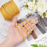 3-Ply Polyester Cord, with Spool, Twisted Rope, for DIY Cord Jewelry Findings, Goldenrod, 5mm, Spool: 82x83mm, about 18m/roll