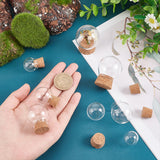 8 Sets 4 Style Round Glass Dome Cover, Decorative Display Case, Cloche Bell Jar Terrarium with Cork Base, Clear, 20.5~35x30~45.5mm, 2 sets/style