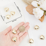 8Pcs Rack Plating Brass Pendants, Long-Lasting Plated, Cadmium Free & Lead Free, Heart, Real 18K Gold Plated, 22x20x10mm, Hole: 2.5mm