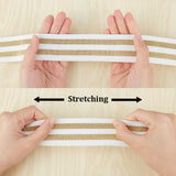 4.7 Yards Polyester Flat Elastic Striped Band, Webbing Garment Sewing Accessories, White, 40mm