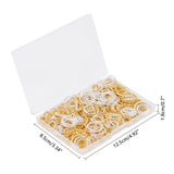 Iron Textured Soldered Jump Rings, Closed Jump Rings, for Jewelry Making, Platinum & Golden, 125x85x18mm, 760pcs/Box