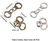 Tibetan Style Alloy Links, Handcuff, Antique Bronze & Antique Silver, 30.5x11.5x1.5mm, Hole: 5x7mm, 50pcs/box