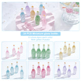 24Pcs 6 Colors Dummy Bottle Transparent Resin Cabochon, with Glitter Powder, Mixed Color, 41.5x12.5x12.5mm, 4pcs/color