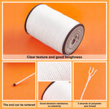 1Roll Round Waxed Polyester Thread String, Micro Macrame Cord, Twisted Cord, for Leather Sewing Stitching, WhiteSmoke, 0.8mm