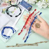 10Pcs 5 Colors Adjustable Braided Nylon Cord Link Bracelet Making, with 304 Stainless Steel Open Jump Rings, Mixed Color, Single Chain Length: about 6 inch(15cm), 2pcs/color