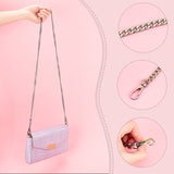 Zine Alloy Curb Chain Bag Handles, with Swivel Clasps, for Bag Replacement Accessories, Rainbow Color, 110x0.8x0.25cm