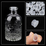 50Pcs 5 Style PE Plastic Bottle Caps, for Bottle, Column, White, 18.5~28x11~15mm, 10pcs/style