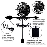 Orangutan Iron Wind Direction Indicator, Weathervane for Outdoor Garden Wind Measuring Tool, Sun, 265x356mm