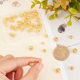 60Pcs 3 Style Brass Hollow Beads, Long-Lasting Plated, Round, Golden, 1/8~3/8 inch(4~8mm), 20pcs/style