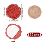 Adhesive Wax Seal Stickers, For Envelope Seal, Indian Red, 30.8x30.8x2.2mm