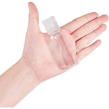 30ml Transparent PET Refillable Plastic Disc Top Cap Bottles, Round Shoulder, Clear, 9.1cm, Capacity: 30ml