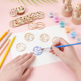 Wooden Hollow Number Chip, Flat Round with Number1~31, for DIY Craft Home Wedding Party Decoration, Bisque, 3.45x0.15cm