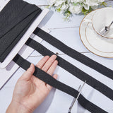 20 Yards Polypropylene Twill Tape Ribbon, Herringbone Ribbon, for Gift Wrapping, Party Decoration, Flat, Black, 7/8 inch(22mm)
