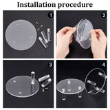 Round Transparent Acrylic Minifigure Display Stands, Model Display Riser for Toys Figures Makeup, Clear, Finish Product: 10x4.95cm, about 7pcs/set