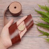 PU Leather Fabric Plain Lychee Fabric, for Shoes Bag Sewing Patchwork DIY Craft Appliques, Saddle Brown, 3.75x0.13cm
