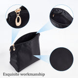 Nylon Purse Organizer Inserts, Handbag & Tote Shaper, with Zipper, Black, Open: 19x13.8x14cm